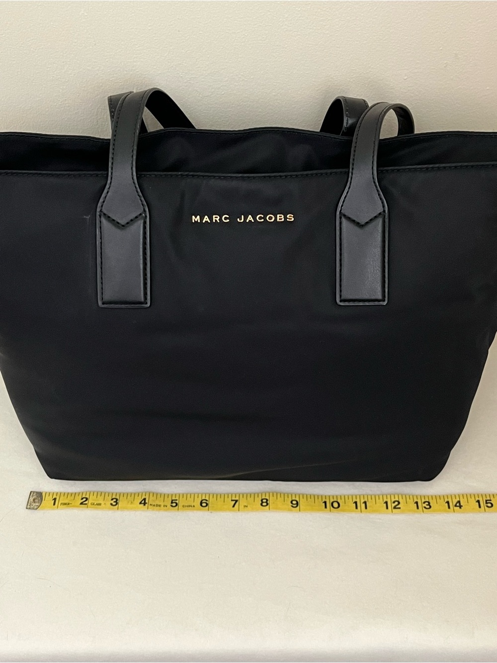 Marc Jacobs Black Nylon Large Tote with Gold Logo - Picture 4 of 14